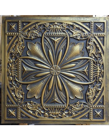 Ancient gold Tin Ceiling tiles 3D cafe nighclub ceiling panels faux finishes PL10 pack of 10pcs