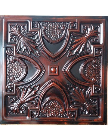 Faux Tin ceiling tiles aged red wood color PL11 pack of 10pcs