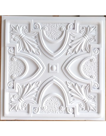 Faux Tin ceiling tiles white matt color PL11 pack of 10pcs