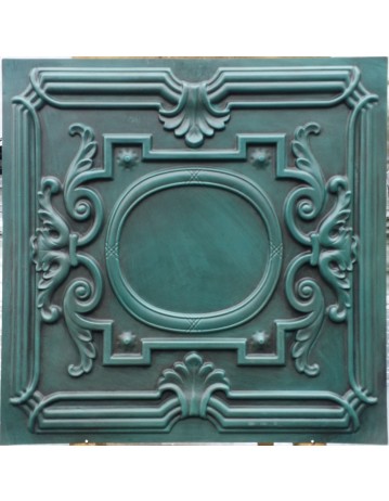 Faux Tin ceiling tiles Antique cyan color PL15 pack of 10pcs