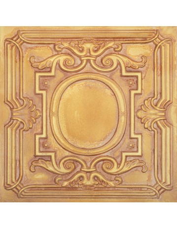 Pressed Tin Ceiling Tile, 3D embossed wall panels, Vintage brown gold color PL15 pack of 10pcs