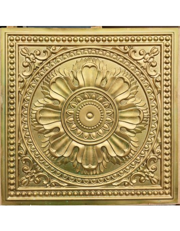 Faux Tin ceiling tiles aged brass color PL17 pack of 10pcs