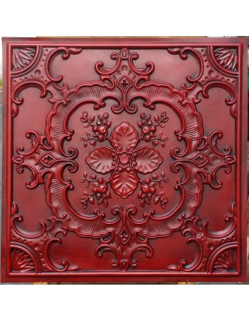 Faux Tin ceiling tiles antique red color PL19 pack of 10pcs