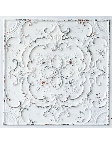 Reclaimed ceiling tiles, Embossed wall panels, Distress crack white black color PL19 pack of 10pcs