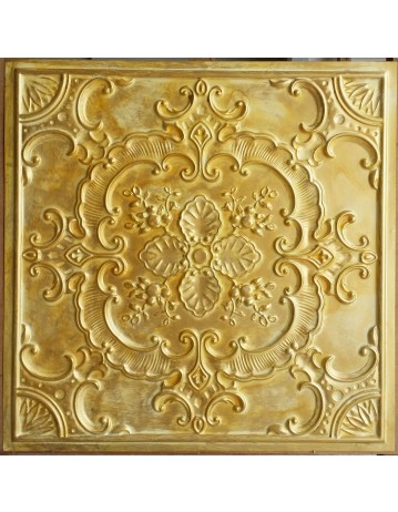 PVC Ceiling tiles Faux Tin golden color PL19 pack of 10pc