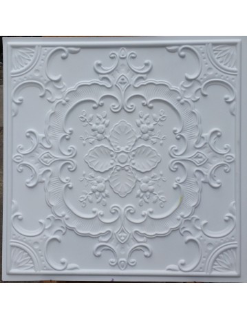 Faux Tin ceiling tiles white matt color PL19 pack of 10pcs