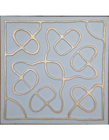 Faux Tin ceiling tiles white gold color PL28 pack of 10pcs