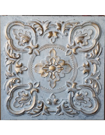 ceiling tiles 2x2 Faux tin paint aged white gold color PL30 pack of 10pcs