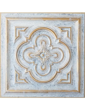 ceiling tiles 2x2 Faux tin paint aged white gold color PL36 pack of 10pcs