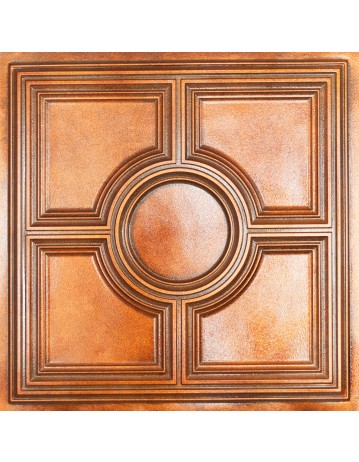 Artistic ceiling tiles, Embossed ceiling panels, Archaic copper color PL37 pack of 10pcs
