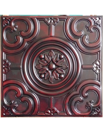 Faux Tin ceiling tiles aged red wood color PL50 pack of 10pcs