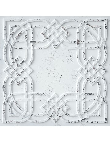 Faux Ceiling Tile, Embossed wall panels, distress crack white black color PL61 pack of 10pcs