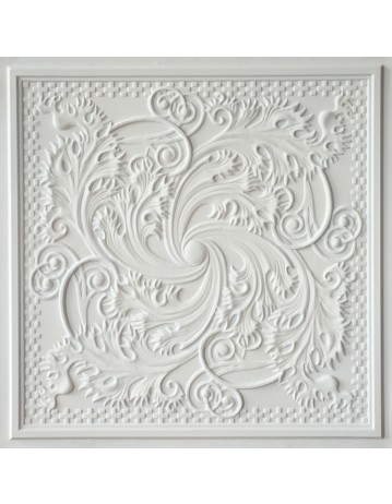 Drop in Ceiling tiles Faux Tin white matte color PL62 pack of 10pcs