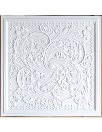 Drop in Ceiling tiles Faux Tin white matt color PL62 pack of 10pcs