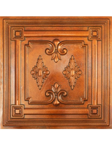 Embossed Tin Ceiling Tiles, Plastic wall panels, Archaic copper color PL63 pack of 10pcs