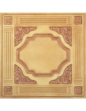 Artistic ceiling tiles, Easy to Install PVC Panels, Vintage brown gold color PL65 pack of 10pcs