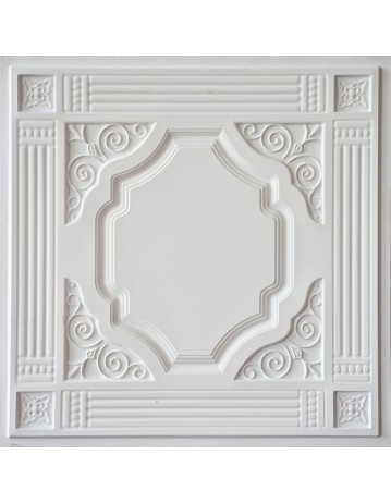 Drop in Ceiling tiles Faux Tin white matte color PL65 pack of 10pcs