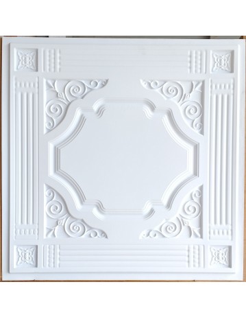 Drop in Ceiling tiles Faux Tin white matt color PL65 pack of 10pcs