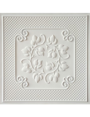 Drop in Ceiling tiles Faux Tin white matte color PL66 pack of 10pcs