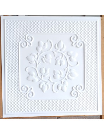 Drop in Ceiling tiles Faux Tin white matt color PL66 pack of 10pcs