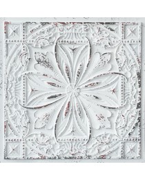  Ceiling tiles Faux Tin distress crack white black color PL10 pack of 10pcs