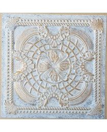 ceiling tiles 2x2 Faux tin paint aged white gold color PL31 pack of 10pcs