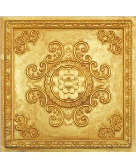Art ceiling tiles, 3D embossed wall panels, golden color PL08 pack of 10pcs