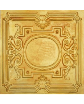 Vintage ceiling tiles, 3D embossed wall panels, golden color PL15 pack of 10pcs