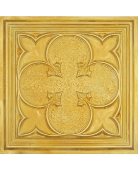 Plastic Ceiling tiles Faux Tin golden color PL35 pack of 10pcs