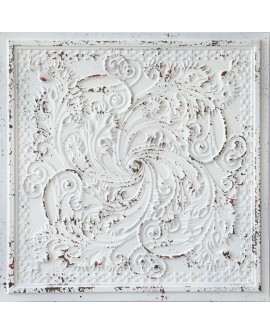 Village style ceiling tiles, Emboss interior wall panel, distress crack white black color PL62 pack of 10pcs