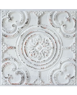 Artistic ceiling tiles, Decorative pvc panels, distress crack white black color PL50 pack of 10pcs