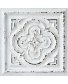 Used Tin Ceiling Tiles , Embossed wall panels, distress crack white black color PL36 pack of 10pcs