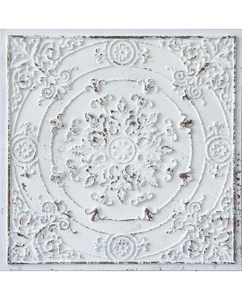 Vintage Pattern Tin ceiling Tiles, Decorative 3D panels, Distress crack white black color PL18 pack of 10pcs
