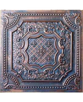 Faux Tin ceiling tiles 3D embossing Aged red copper PL04 pack of 10pcs