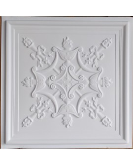 Faux Tin ceiling tiles white matt color PL07 pack of 10pcs