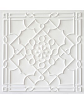 Faux Tin ceiling tiles white matte color PL09 pack of 10pcs
