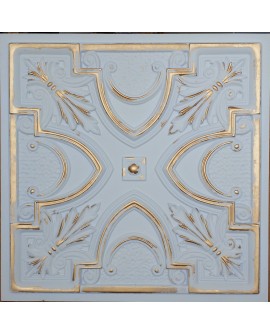 Faux Tin ceiling tiles white gold color PL11 pack of 10pcs