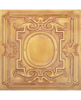 Pressed Tin Ceiling Tile, 3D embossed wall panels, Vintage brown gold color PL15 pack of 10pcs