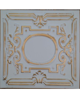 Faux Tin ceiling tiles white gold color PL15 pack of 10pcs