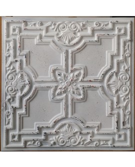 False Tin ceiling tiles distressed crack white copper color PL16 pack of 10pcs