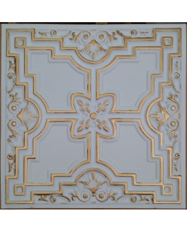 Tin ceiling design white gold color PL16 pack of 10pcs