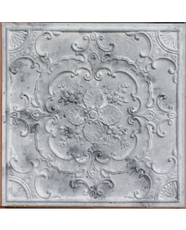 Faux Tin ceiling tiles distress white gray color PL19 pack of 10pcs