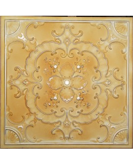 Old ceiling tiles Faux tin paint yellow gold color PL19 pack of 10pcs