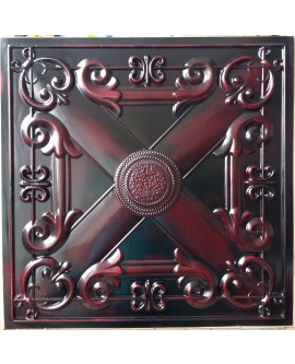 Faux Tin ceiling tiles aged red wood color PL22 pack of 10pcs