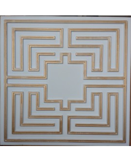 Faux Tin ceiling tiles white gold color PL25 pack of 10pcs