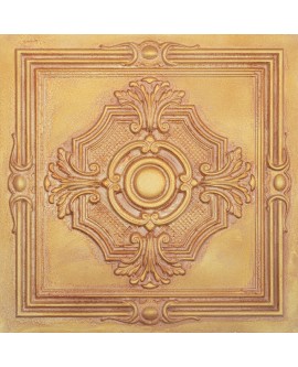 Ancient ceiling tiles, Metalize wall panels, Vintage brown gold color PL38 pack of 10pcs