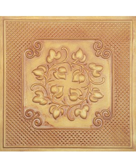 Used Tin Ceiling Tiles, Interior decorative panel, Vintage brown gold color PL66 pack of 10pcs