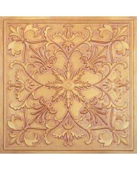Drop in ceiling tile, Emboss interior wall panel, Vintage brown gold color PL70 pack of 10pcs