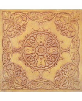 Antique tin ceiling tiles, Decorative 3D panels, Vintage brown gold color PL71 pack of 10pcs