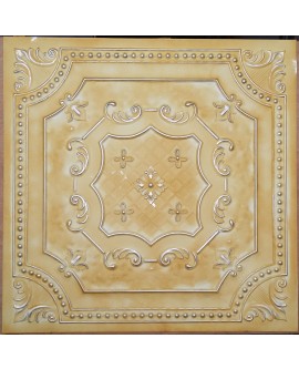 Old ceiling tiles Faux tin paint yellow gold color PL04 pack of 10pcs